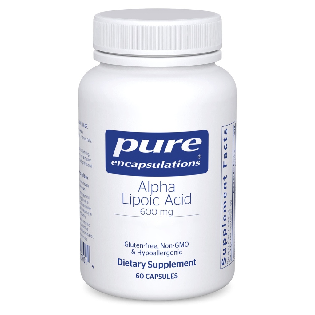 纯封装 Alpha Lipoic Acid 600 mg - 对肝脏支持、抗氧化剂、神经健康、心血管健康和碳水化合物支持的ALA补充剂 - Premium Alpha Lipoic Acid - 60 Capsules