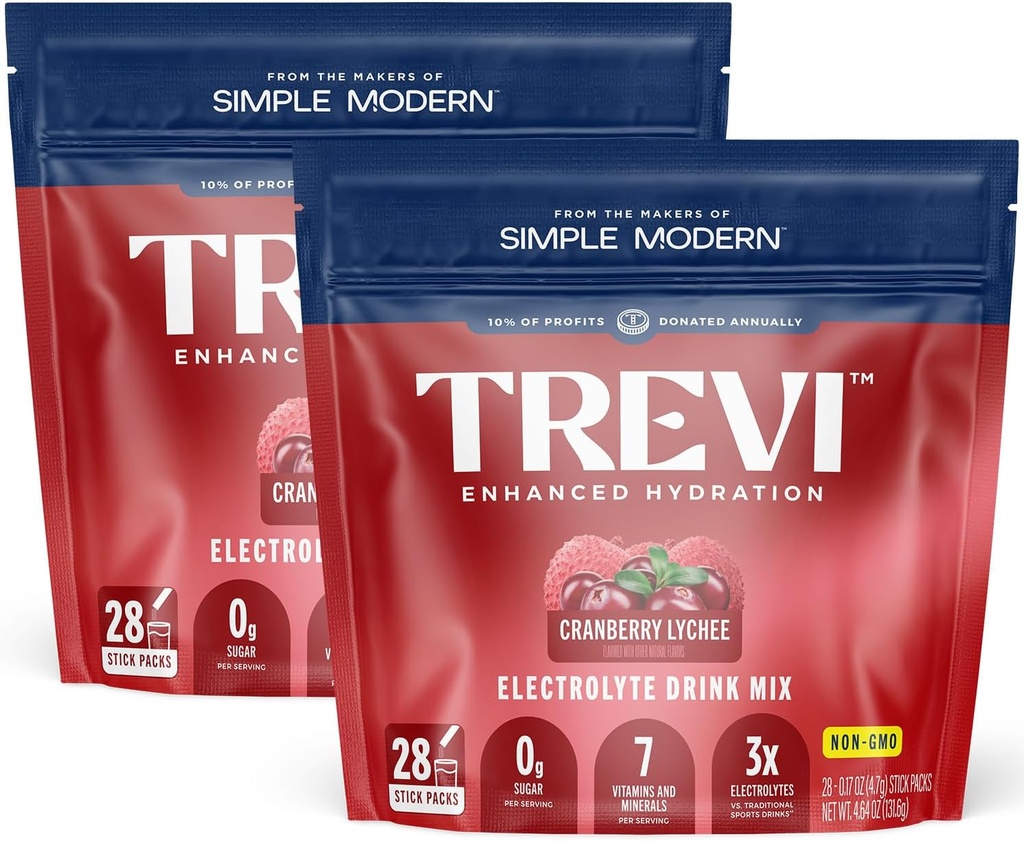 TREVITM 糖自由电解质 - 饮用混合水解粉包 - 56 Counter - Cranberry Lychee