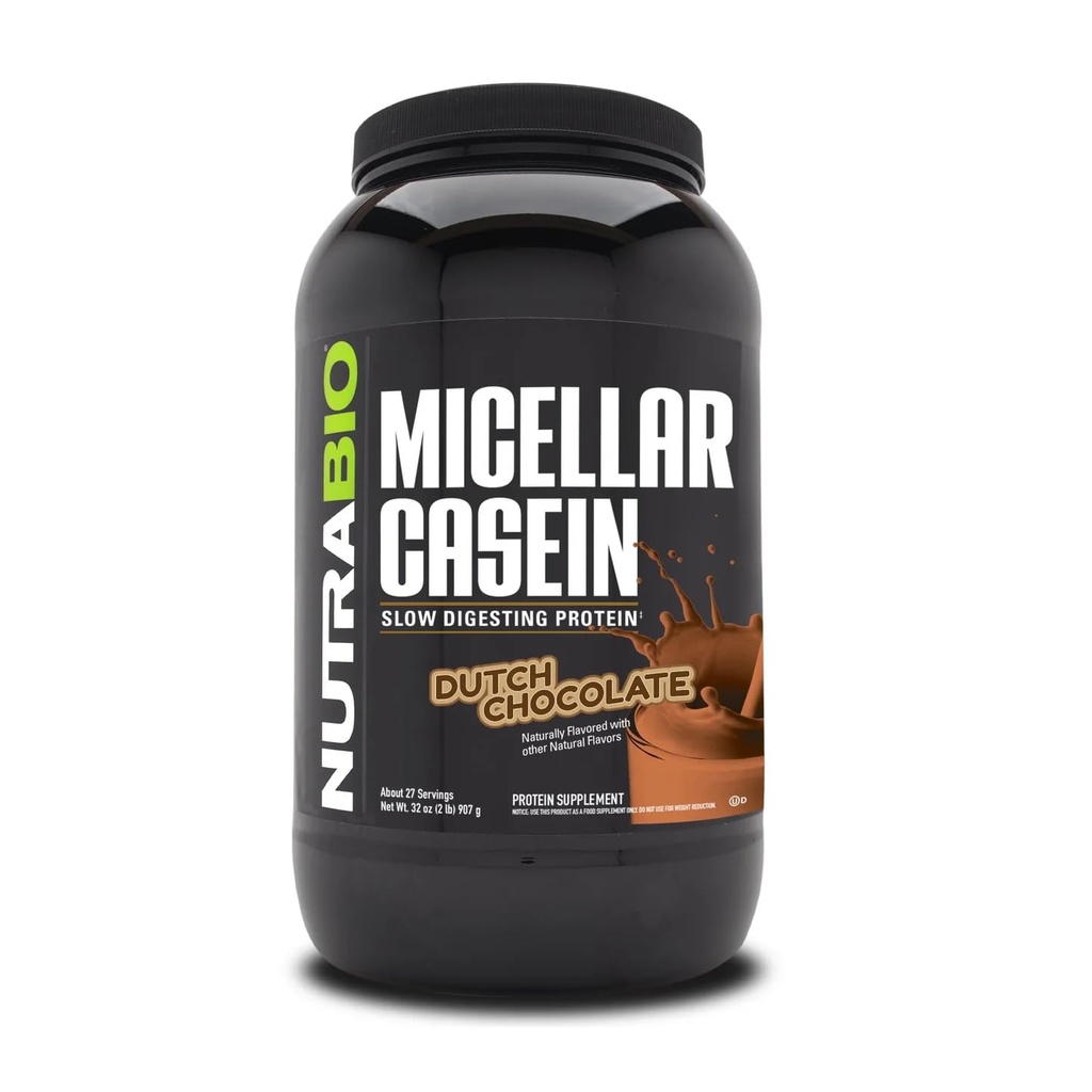 NutraBio Casein蛋白粉、Micellar Casien Powder、25g 慢消化蛋白、帮助保持你完整、过夜肌肉恢复和生长、BCAA和EAA、Gluten Free、Soy Free、2lb巧克力