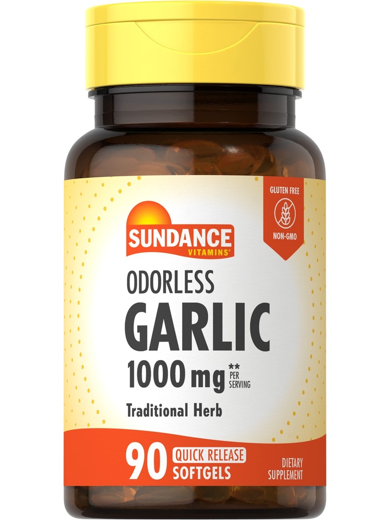 Sundance Odorlic Softgels 1000mg 90 Counter | Non-GMO 和 Gluten 免费补编