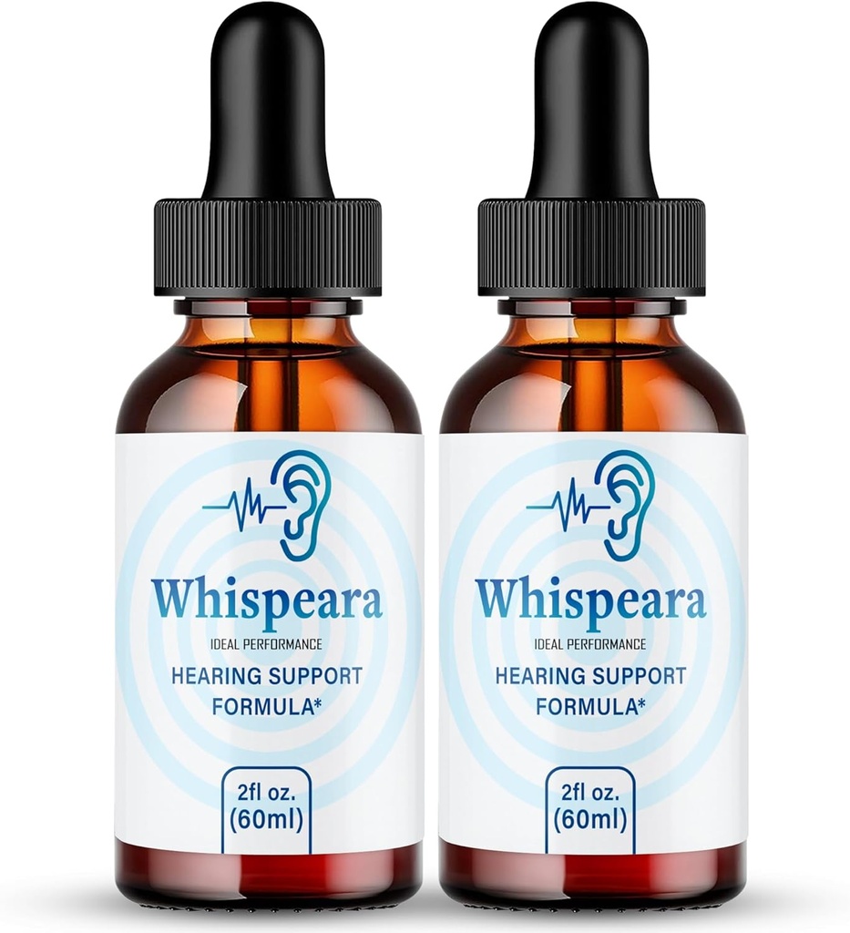Whispeara Tinnitus 环耳滴水救济,环清Tinnitus 液体滴水救济,最大强度,高级公式听力补充,Ear Ringing Tinnitus, Whispeara Reviews (2 Pack)