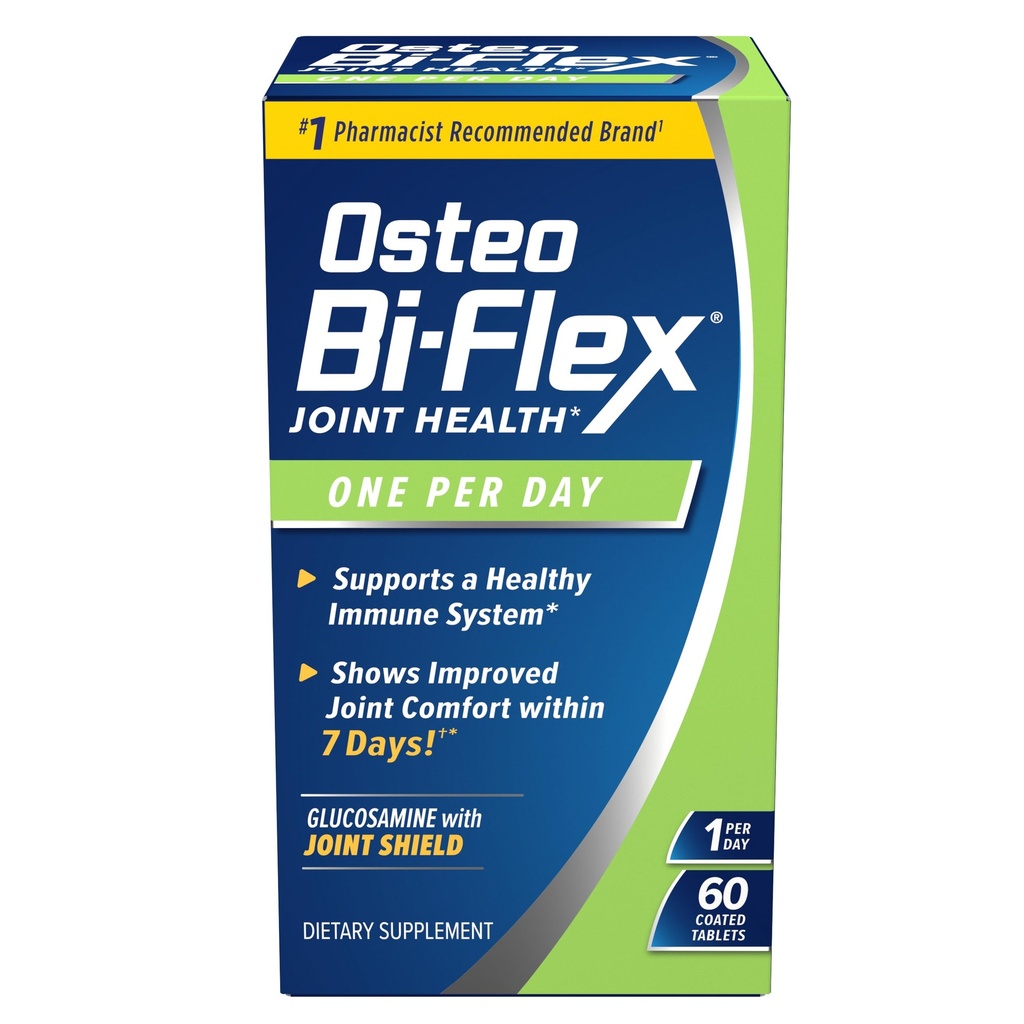 Osteo BiFlex 每日一次 Glucosamine 联合盾牌饮食补充, 帮助加强关节, 60 个计数