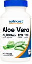 营养成本 Aloe Vera 20,000 mg, 120 Capsules - Gluten Free, 非 GMO, 植物友好(100 mg of 200:1 extract)