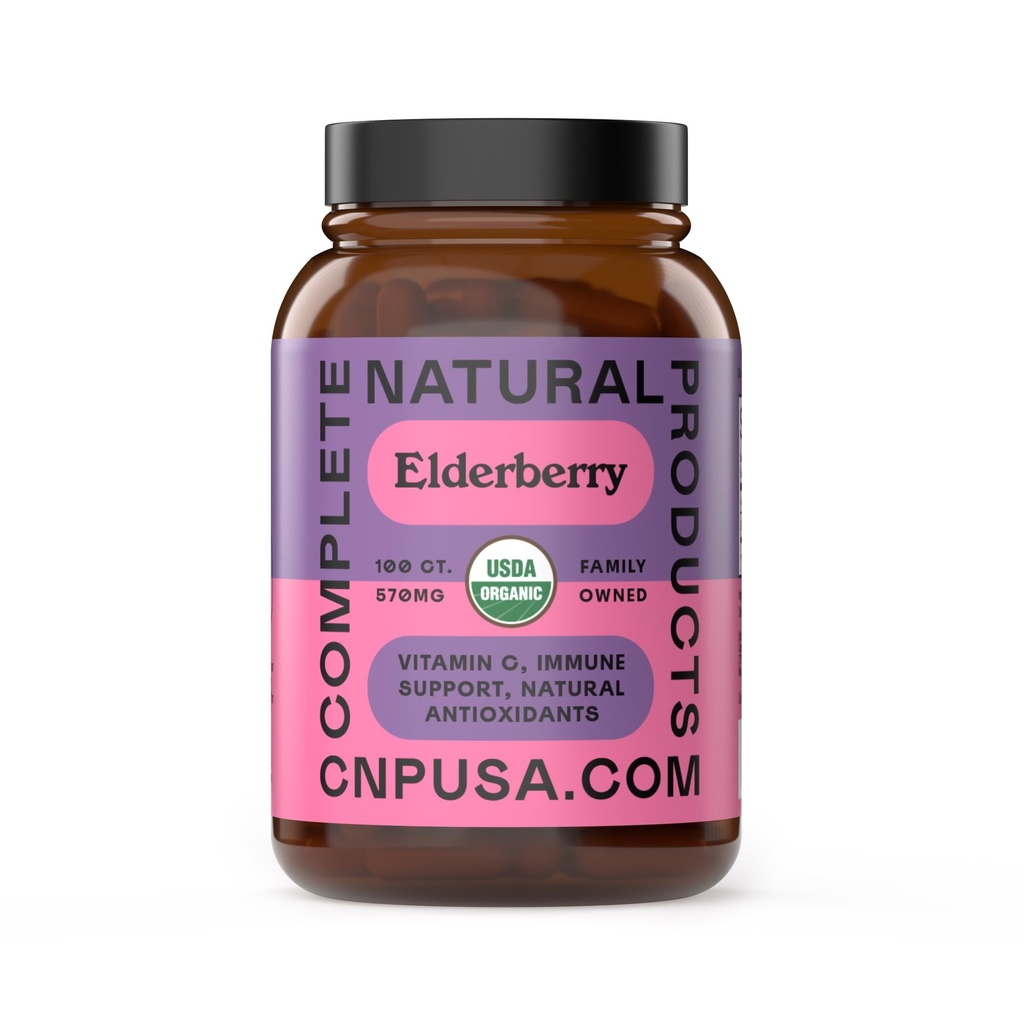 完整的天然产品 长老莓 570 mg, 100 Ct | 植物基免疫支持,抗氧化剂-Rich,无填料,美国制造