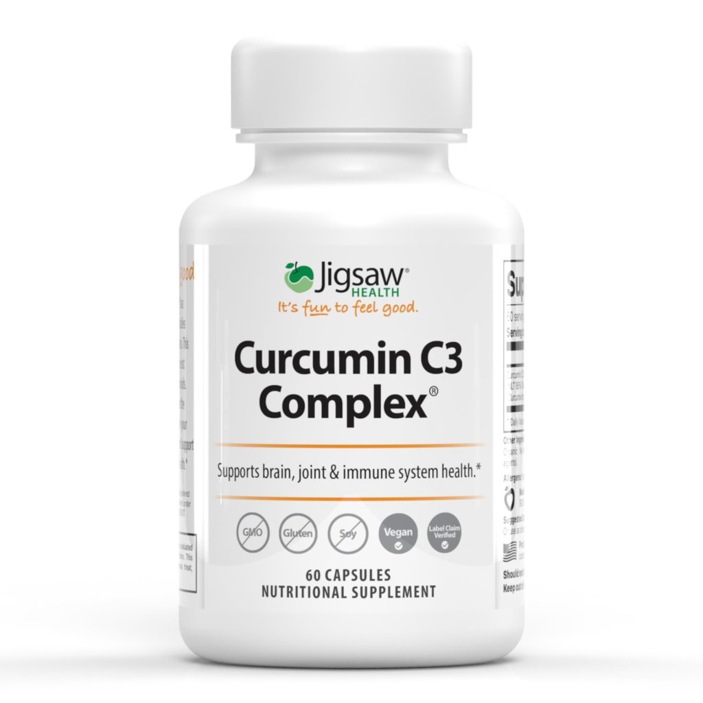 jigsaw 健康 Crucumin C3 复合体 | Crucumin Capsules 抗氧化剂支持 | 60 Capsules | 60 服务