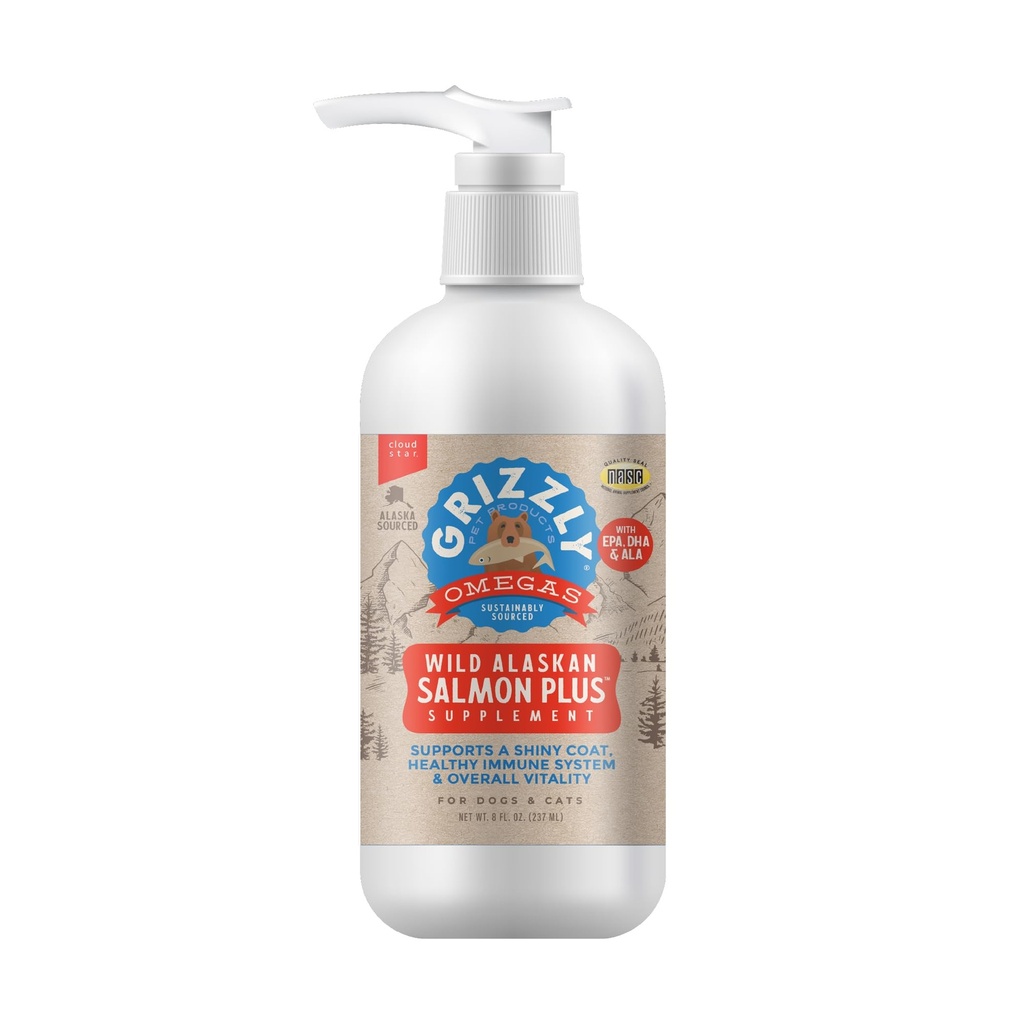 Grizzly 宠物产品 Salmon Plus Omega 3-6-9 狗和猫的食品补充品,8 Ouence