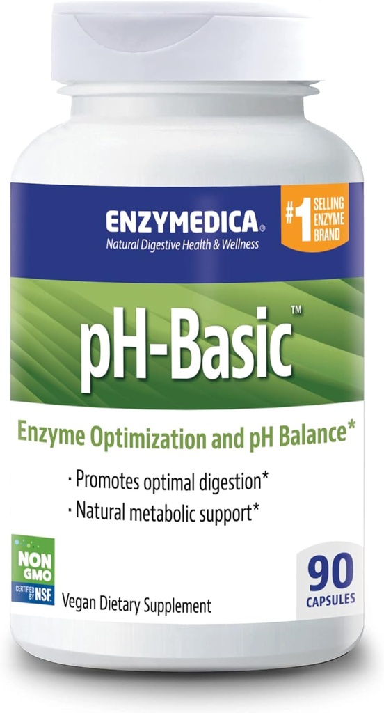 Enzymedica, pH-Basic, 包括消化酶, 营养素和草药, 支持健康消化和pH平衡, 90 Counter - FFP
