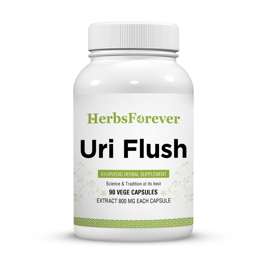 Herbsforever Uri-Flush Capsules Ayurvedic Herbal 补充支持健康肾功能和尿性Tract 功能 90 Vege Capsules 800 Mg 各支持