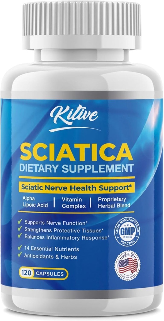 Sciatic Nerve Relief: Sciatica – Potent Alpha Lipoic Acid & Turmeric & Herbal Relief Informes – 在美国制造,120 Capsules (120 Counter (Pack of 1), 不受欢迎)