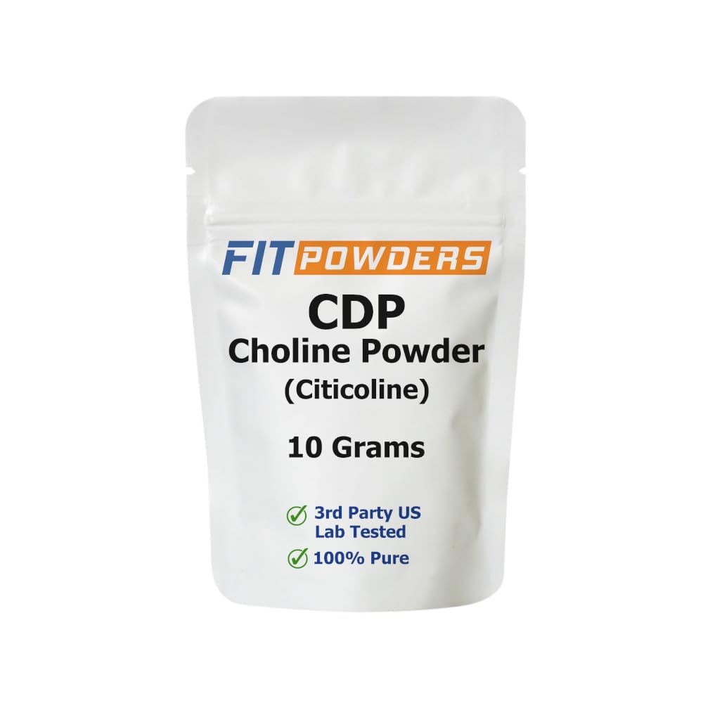 Citicoline Powder, CDP Choline Power Prure with Scoop, 非GMO, 记忆和学习认知补充(10格拉姆)