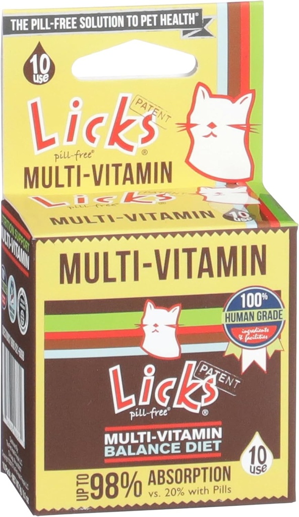 Licks Pill-Free Cat 多维特敏 - 配有维生素C,D,和钙的猫补充剂 - 多维特敏 Pet Supposition - Gel Packets - 10 Use