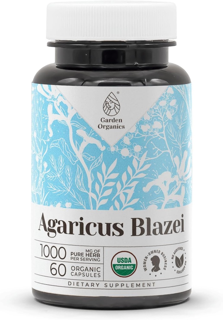 Agaricus Blazei USDA 有机60 Capsules → 高概率自然补充 + 认证的有机蔬菜 Capsules 和有机 Agaricus Blazei (Agaricus Blazei murill) 干蘑菇(60 Capsules)