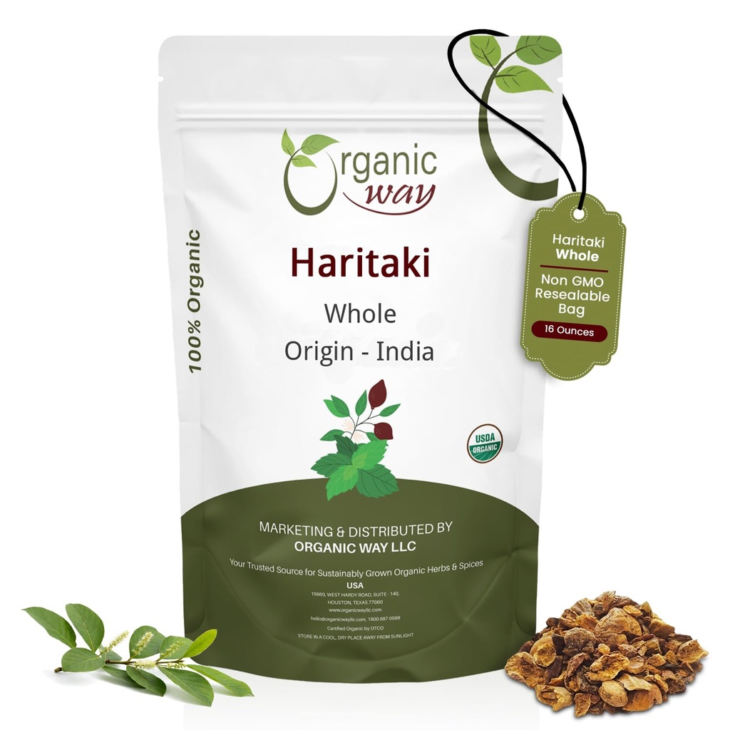 有机途径 Haritaki 整体 (Chebulic Myrobalan) | Terminia Chebula (Yellow Myrobalan) | Kosher & UDA 认证 | Vegan, Non-GMO & Gluten Free | 100% Raw from India (16 oz - 1 lbs) % (16 oz - 1 lbs) |(16 oz - 1 lbs) |(16 oz - 1 lbs)