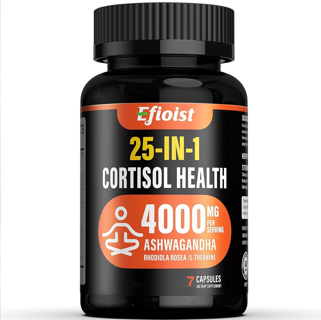 科尔蒂索尔健康补编,25-in-1的男女科尔蒂索尔减速器,与Ashwagandha,Rhodiola Rosea,L-Theanine,7 Capsules合订的科尔蒂索尔健康补编