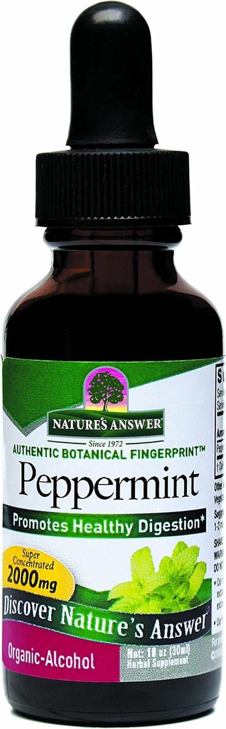 (原始内容存档于2019-09-25) (英语). Nature's Answer Peppermint Leaf with Organic Hool, 1-Fluid Ounce + 消化支持 ~ 尽量减少胃部的不适 → 饮食碗支持