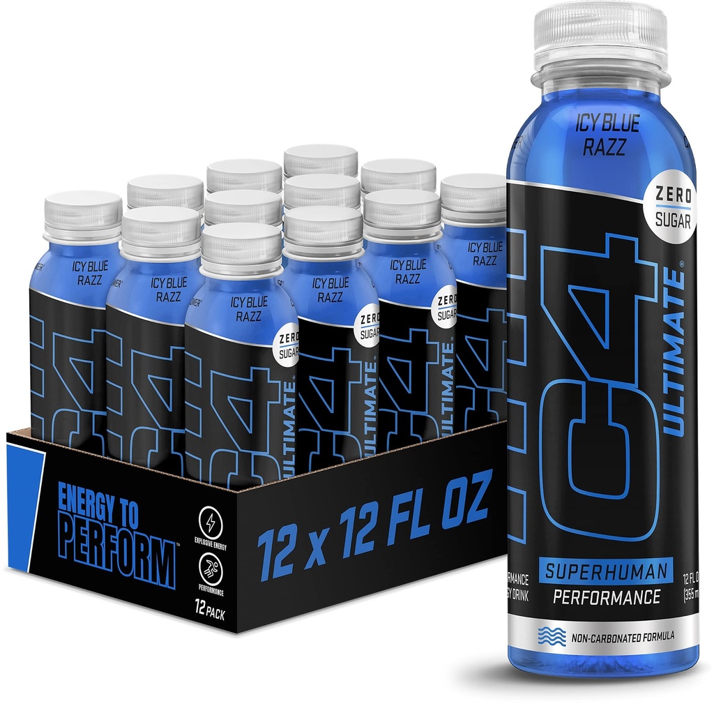 C4 超强非Carbonate 零糖能量饮料 预选饮料 + Beta Alanine, 12 Fl Oz (Pack of 12)