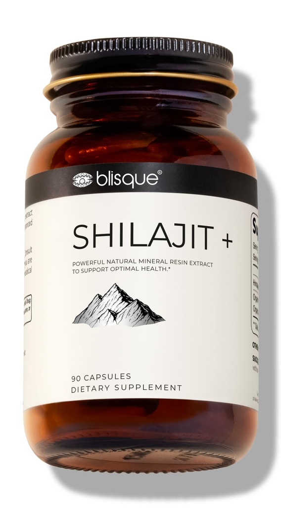 Blisque – 纯喜马拉雅有机物 Shilajit Resin 提取 Capsules 真实和自然 → 金品级 A → 含有富尔维酸和追踪矿物 → 90 Capsules