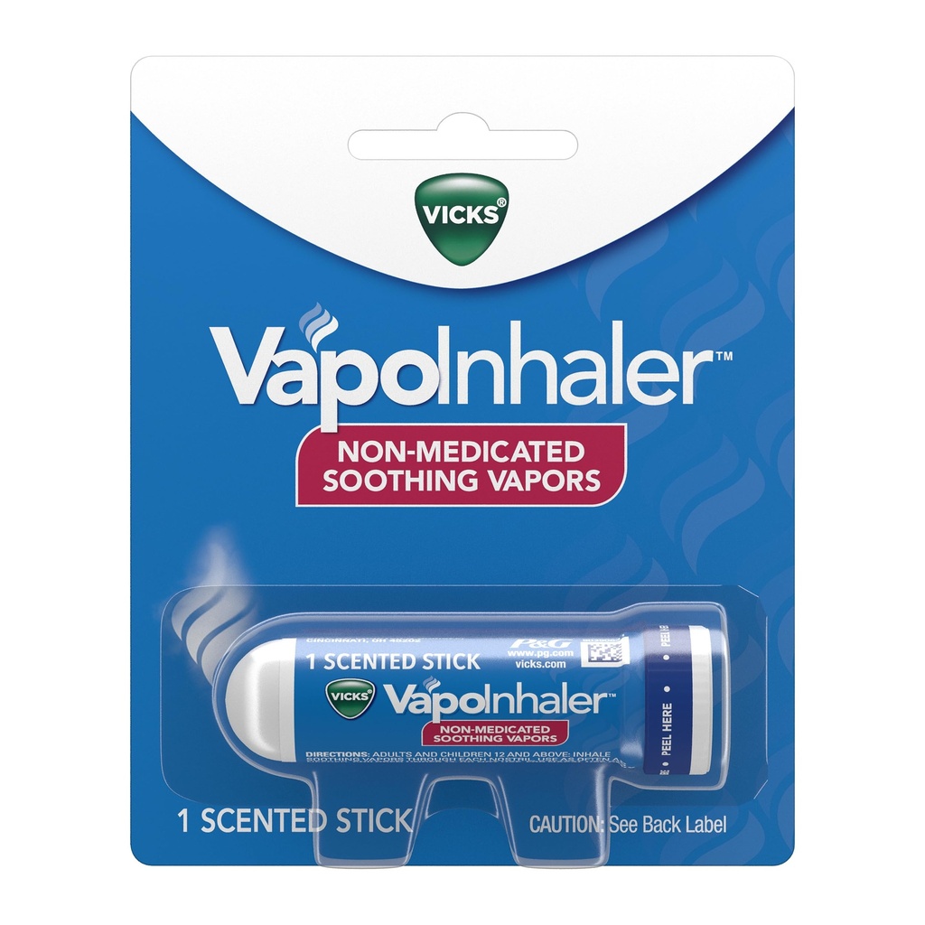 Vicks VapoInhaler, 便携式鼻炎, 非医疗, 吸血病毒, Menthol Scent, 1 计数