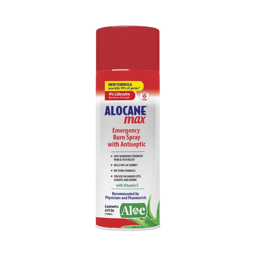 ALOCANE 紧急燃烧喷雾,4% Lidocaine Max 强力快速疼痛