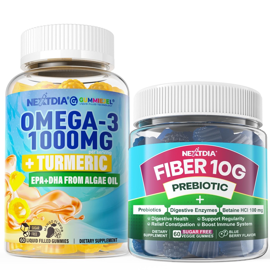Vegan Omega-3 1000mg + Turmeric, 纤维胶