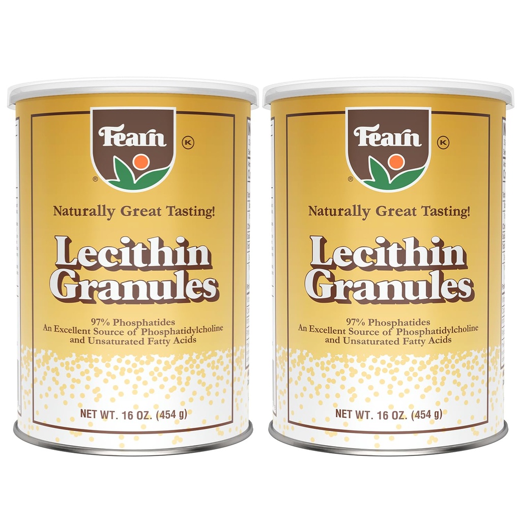 Fearn Natural Foods Soy Lecithin Granules – 具有基本营养素的脂肪乳化剂促进健康,改善蛋糕的纹理,面包和DIY Gummys, 16 Oz(包2)