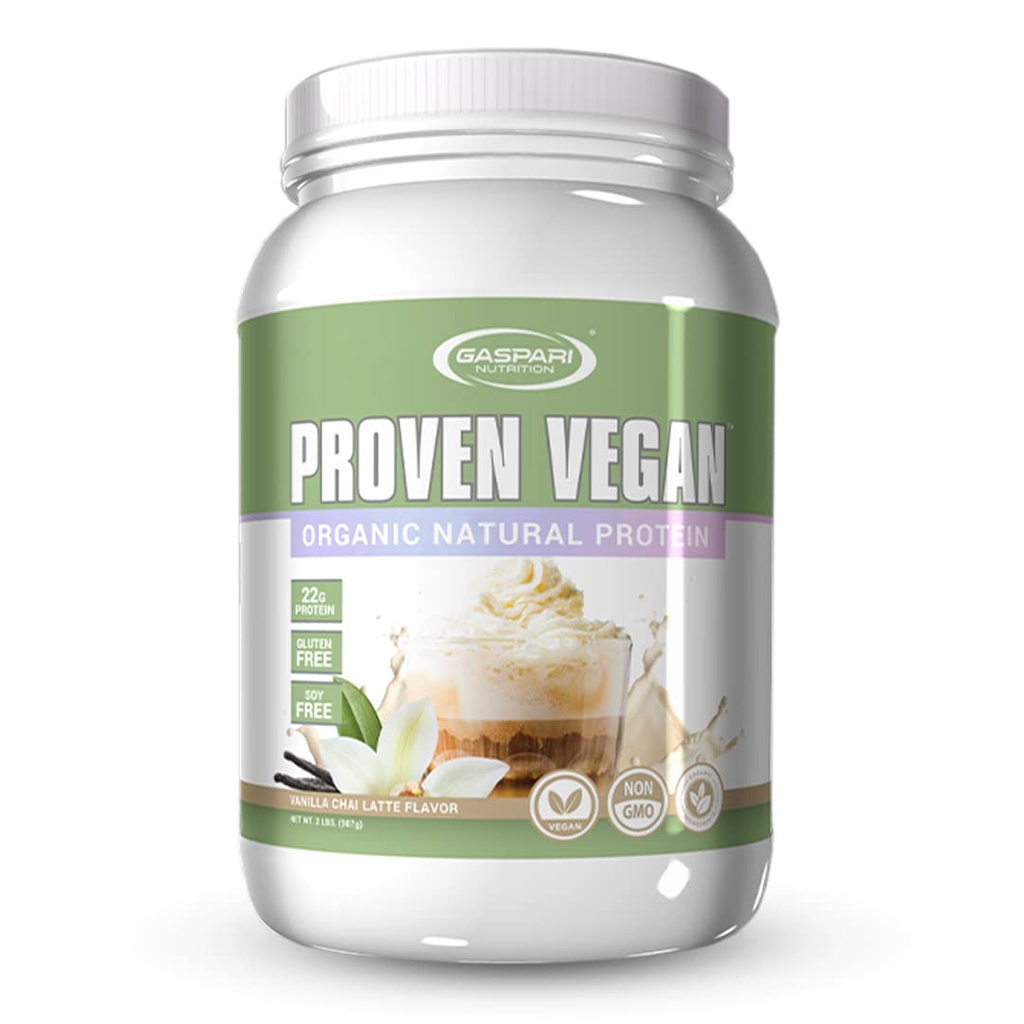 Gaspari营养 Proven Vegan蛋白,有机天然蛋白,Gluten Free,Soy Free,NNO GMO (2升,香草茶)