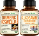 带有Boswellia Serrata Extract & Glucosamine Chondroitin MSM 和 Turmeric 补编的Turmeric Crucumin 补编