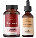 HERBAMAMA Beet Root and Cat's Claw Kit - Bundle of 21: 1 聚焦 Beet Root and Cat's Claw Tincture 2 fl oz - Vegan, N-GMO,糖和无酒精 - 2 Pack