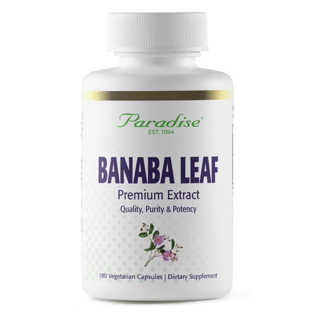 天堂草,Banaba叶,12:1 集中提取物,250毫克,Vegan,Gluten-Free,N-GMO,180卡普尔