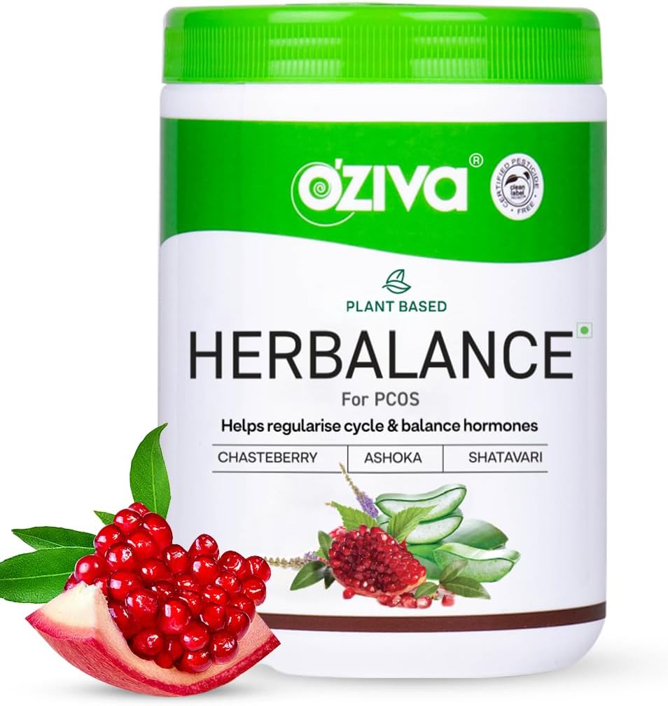 OZIVA Planet HerBalance for PCOS PCOS PCOS 女性荷尔蒙平衡与更好的月经循环补充 PCOS 与因诺西托尔,沙塔瓦里,查斯特贝里,阿诗卡认证清洁 & Vegan, 250g