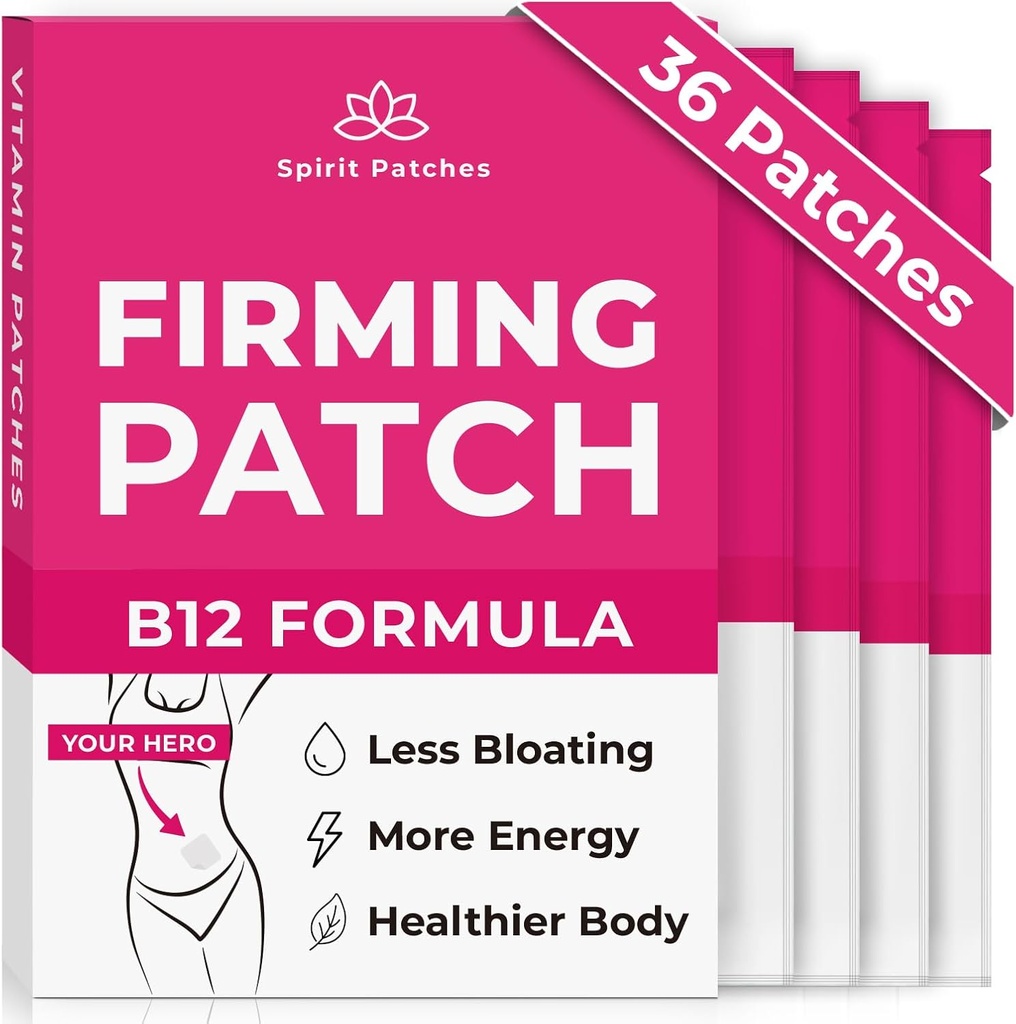 固固 B12 补丁(包36) - 100% 天然维生素补丁给女性,能量和身体支持,自干透明补丁 - 强化公式