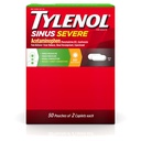 Tylenol Sinus 严重日间卡片,配有 Acetaminophen 325mg, Guaifensin 200mg & Phenylephrine HCl 5mg, 非昏睡疼痛救生剂, 期望剂和鼻腔解毒剂, 50 个旅行包, 2 厘米