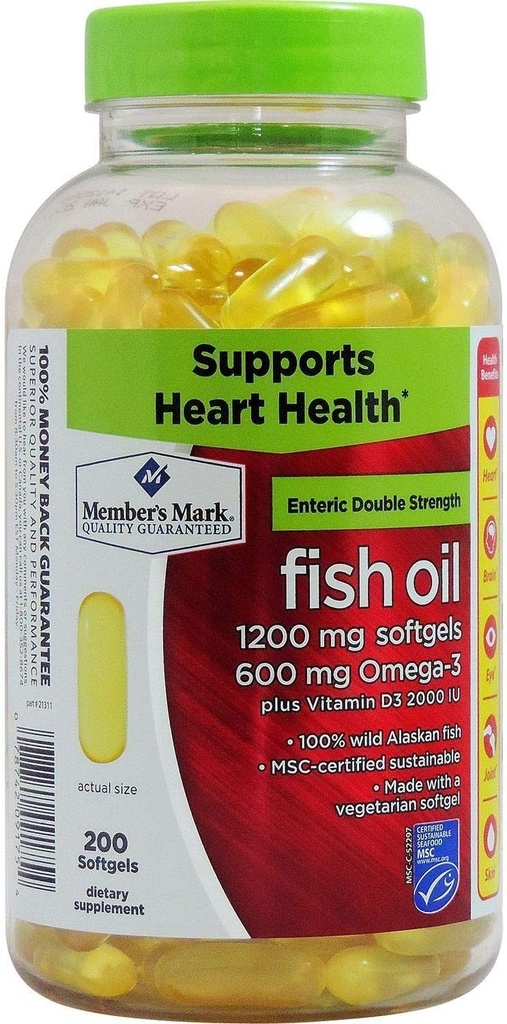 成员Mark Enteric双强鱼油 1200mg(200软胶)