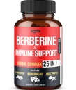 Premium Berberine 补充材料:锡兰、Ashwagandha、Turmeric、Milk Thetle、长老莓和黑辣椒 -- -- 支持免疫系统、心血管和胃肠 -- -- 60个卡普尔
