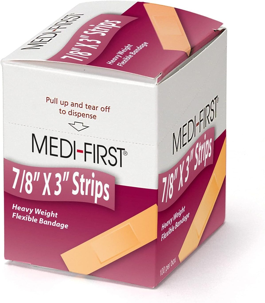 Medique Product 61433 额外重重乳胶 免费软沃文带 7/8-Inch By 3-Inch, 100 per Box