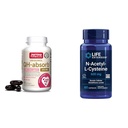 Jarrow公式 QH-Absorb 200 mg - 高吸收 CO-Q10 - 活性抗氧化剂形式 共Q10和生命延长 N-乙酰-L-Cysteine(NAC),免疫,呼吸,肝脏健康,NAC 600 mg