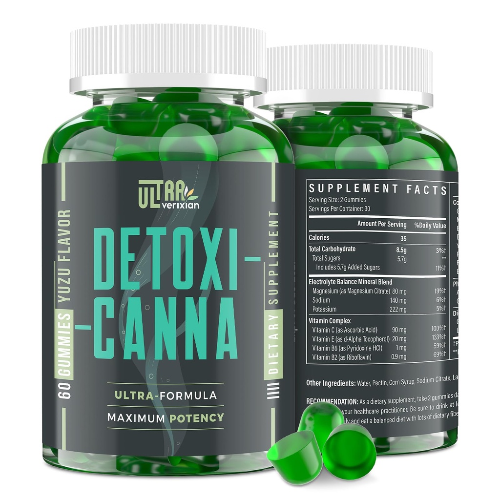 Detox Cleanse Gummys - Liver, Gut, Kedney Cleanse Detox & 修饰,快速有效全体清洁 最佳男女牛奶酸奶 - 天然植物制的Detox补充品,60 Gummys