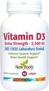 新ROOTS HERBAL 维生素 D3 2500 IU(62.5 mcg) 健康肌肉功能 | 免疫支持 | 非GMO & Gluten-Free(60 Softgels)