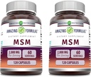 惊人的公式 MSM(甲基硫磺酰甲烷) 补编 → 2000 Mg Per service → Capsules → Non-GMO → Gluten Free → 在美国制造(2 Pack, 120 Counter)