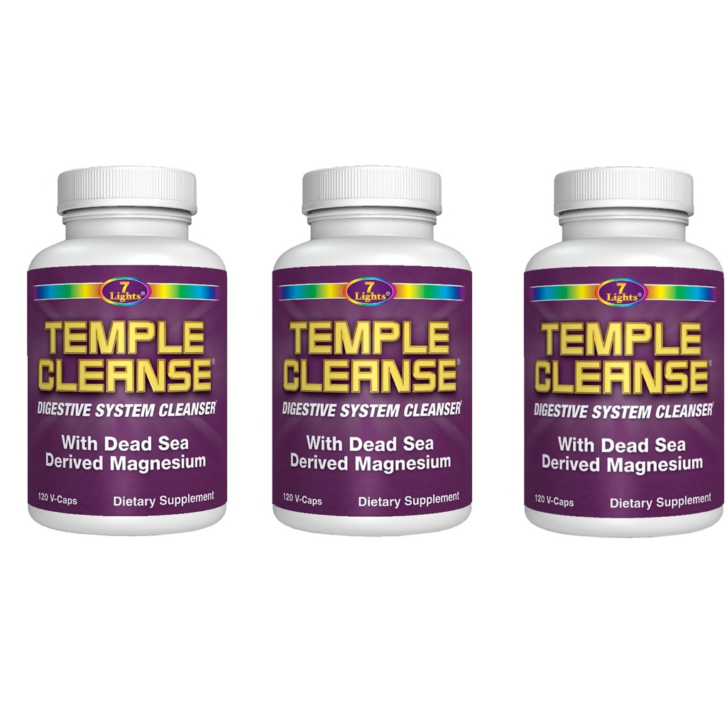 7 Lights Temple Cleanse 3-Pack Special, 镁, Oxygen基 Colon Cleanse Detox, 解放无气或布洛丁的偶发便秘, 身体解毒和男女清洁