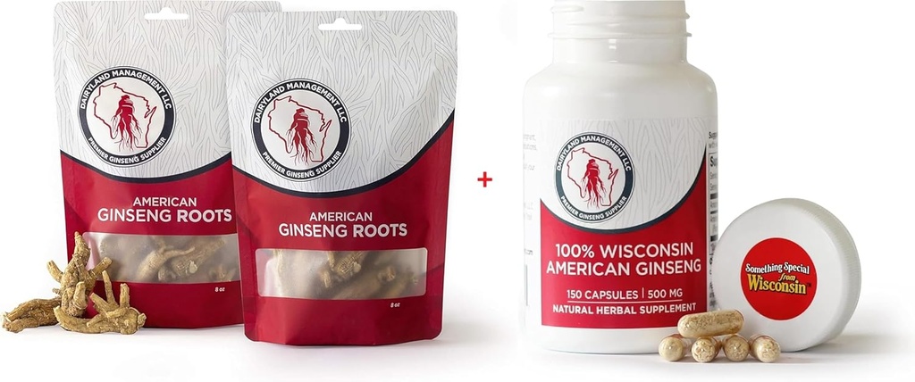 乳园美国Ginseng Roots 16 oz and Capsules 150 cm Pack of Wisconsin Ginseng – 直接从农民到消费者 QQ