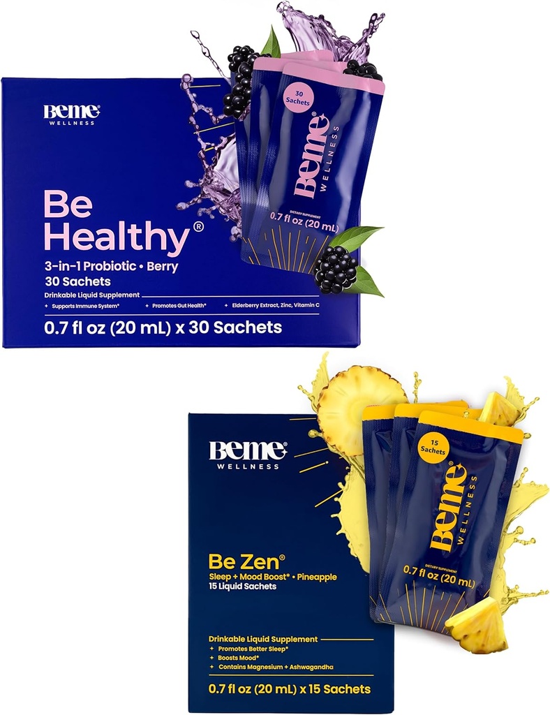 BeMe Behealthy & BeZen Bundle - 液态抗生素和甘油镁补充剂