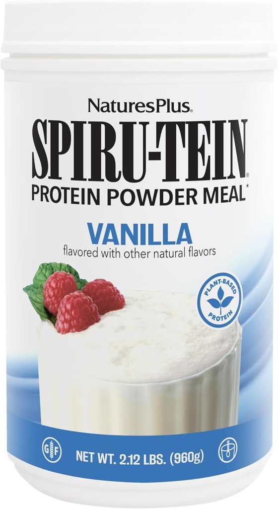 NaturesPlus SPIRU-TEIN,香草-2.12磅,包装3 - Spiruina蛋白粉 - 维生素和矿物换能源 - 蔬菜,Gluten免费 - 96总服务