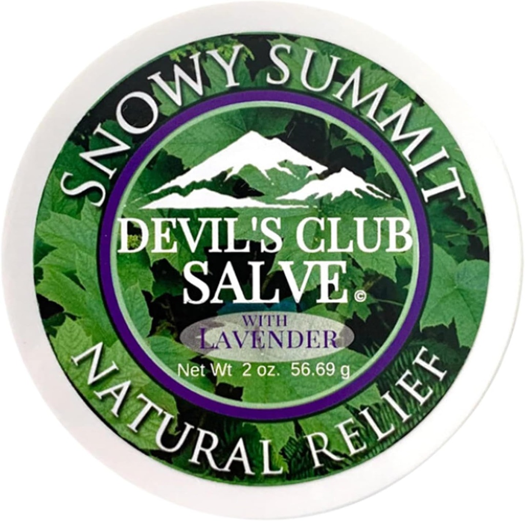 雪峰 阿拉斯加恶魔俱乐部拉凡德·萨尔夫(英语:Lavender Salve) - 手制皮肤护理膏与拉凡德(英语:Lavender) - 天然肌肉Rub with Premium, responsibility sourced plantics - 在美国制造 - 2 oz