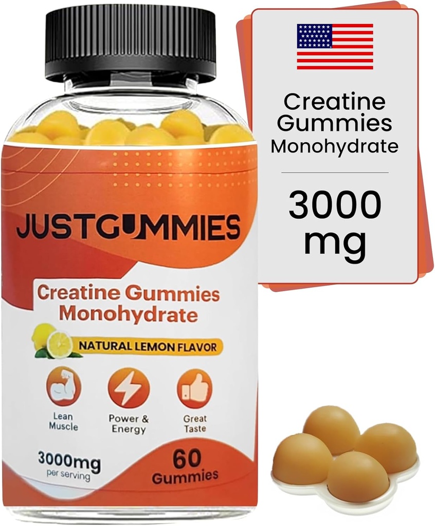 Creatine 单水合物 Gummys 3000 mg 单水合物 Gummys 单水合物 Gummys 单水合物 Gummys 单水合物 Gummys 单水合物 Gummys 单水合物 Gummys 单水合物 Gummys 单水合物 Gummys 单水合物 Gummys 单水合物 单水合物 Gummys 单水合物 单水合物 Gummys 30000 mg 单水合物 单水合物 Creatine Inffed Gummys 提高强度和构建肌肉, Vegan, Lemon Flavor, 60 counter