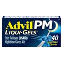 Advil PM Liqui-Gels Pain Reliver和夜间睡眠援助、用Ibuprofen治疗疼痛的止痛药和用二酚胺HCL治疗睡眠援助----40个液体填充盖-回到学院
