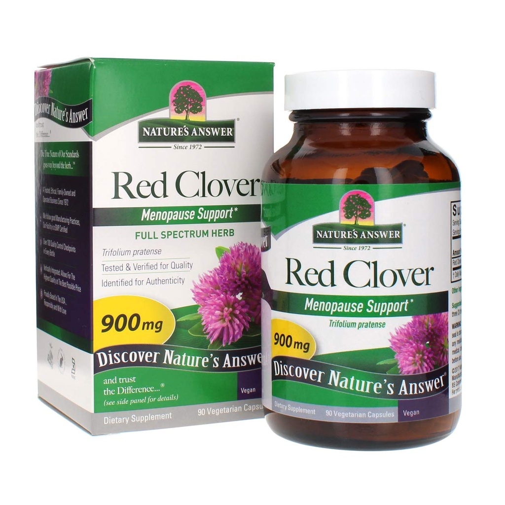 自然之答 红色 Clover Trifolium Pratense 全谱 草本植物 自然植物 Vegen 高强度饮食 绝食理想 (90 Capsules)