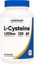 Nutricost L-Cysteine 1000mg, 120 Capsules - 非 GMO, Gluten 免费补编, 500mg Per Capsule