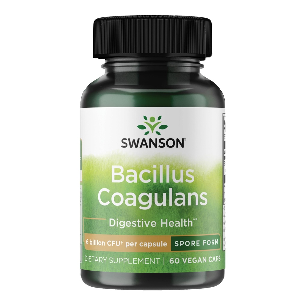 Swanson Bacillus Coagulans Spore-Form Probiotic for 成人寻求稳定地消化支持,提供6亿CFU-酸-耐斯特(60 Vegan Capsules)