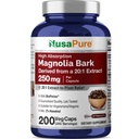 NusaPure Magnolia Bark 20:1 提取物,250毫克等效于 5,000 毫克 200 维加特植物科植物科植物科非GMO